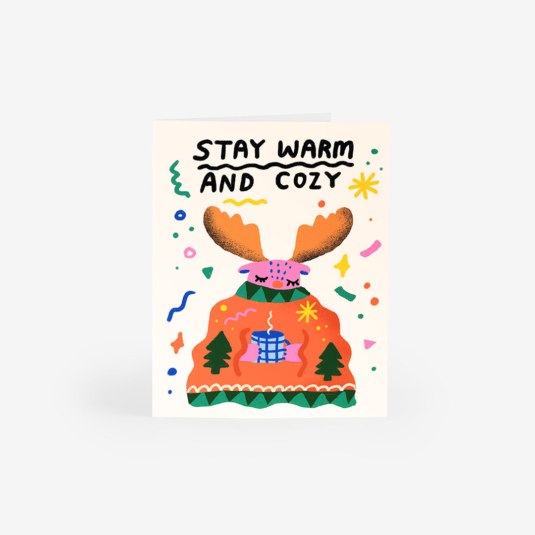 Cozy Moose Greeting Card