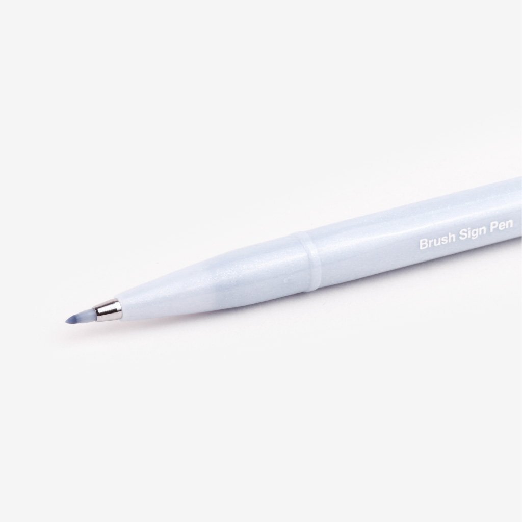 Pentel Fude Touch Brush Sign Pen - Light Grey