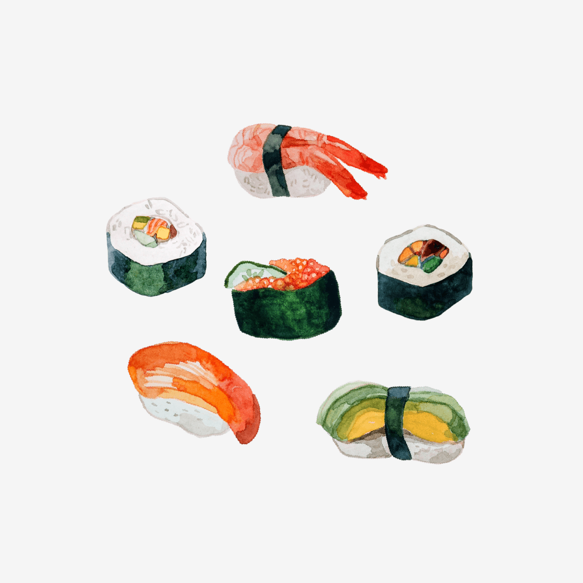 Artist Series Stickers: Sushi (STC-518)