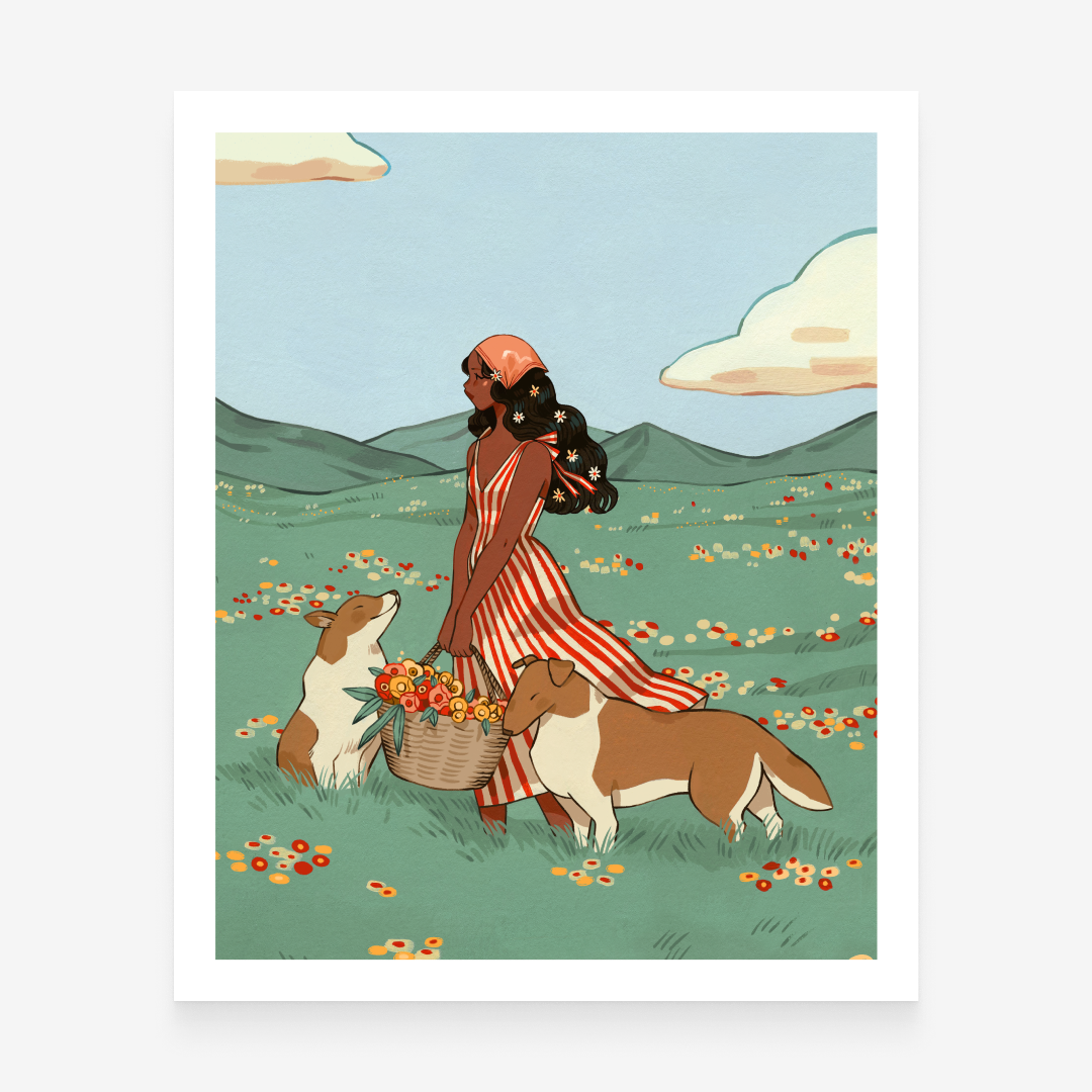 Spring Collies Art Print