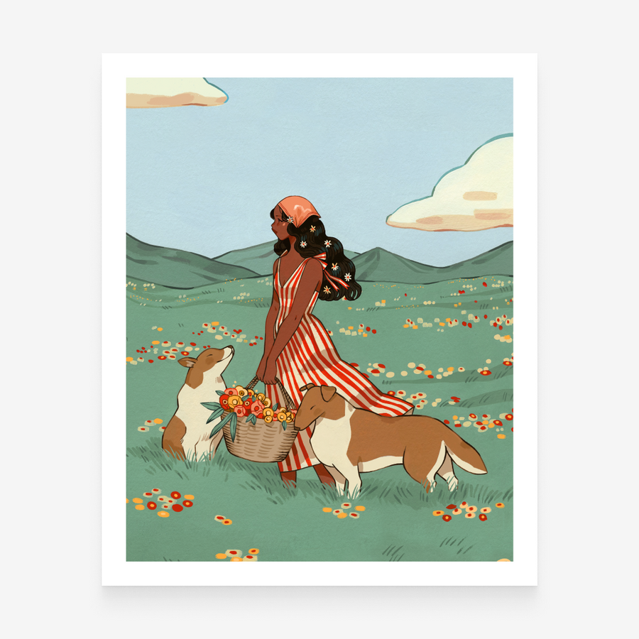 Spring Collies Art Print
