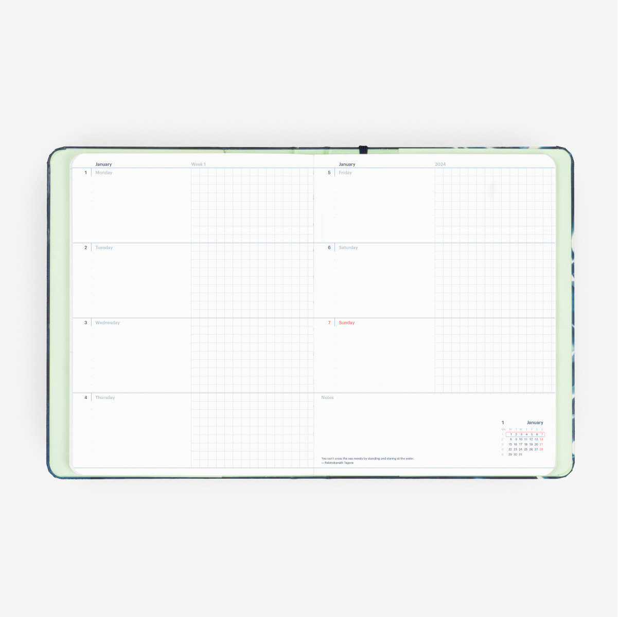 2024 Horizontal Half-Year Planner Refill (July-December)