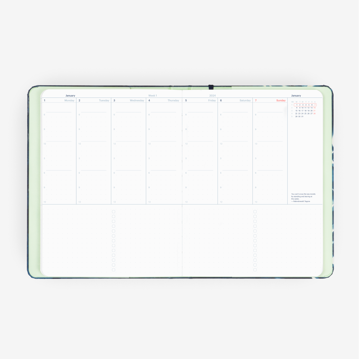 2024 Vertical Half-Year Planner Refill (January-June)