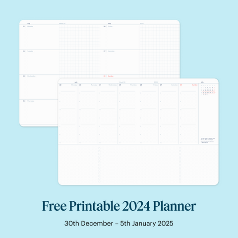 2025 Planner Free Printable Downloads Week 1