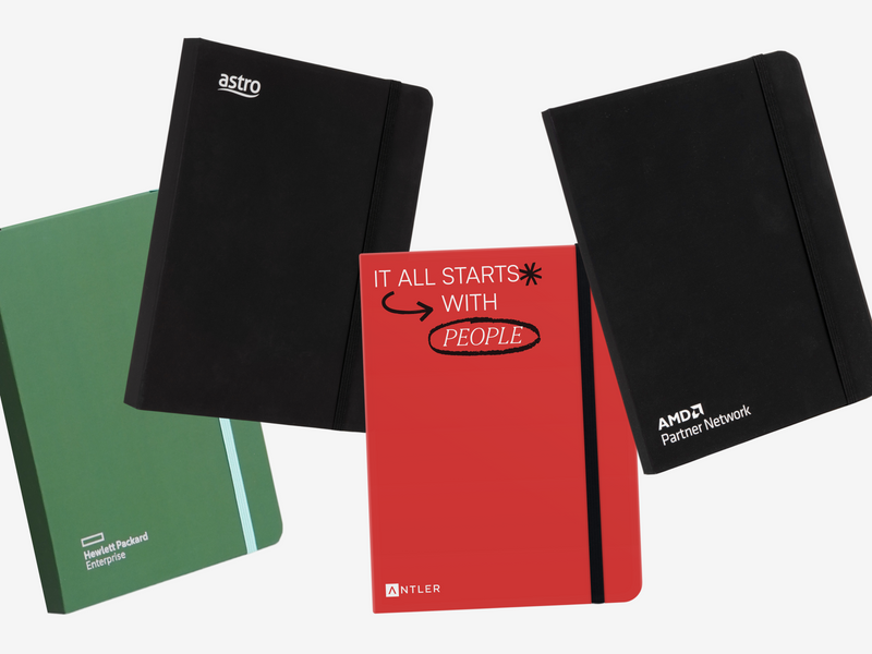 Onboarding kit with notebook and tools: initial view, box closed