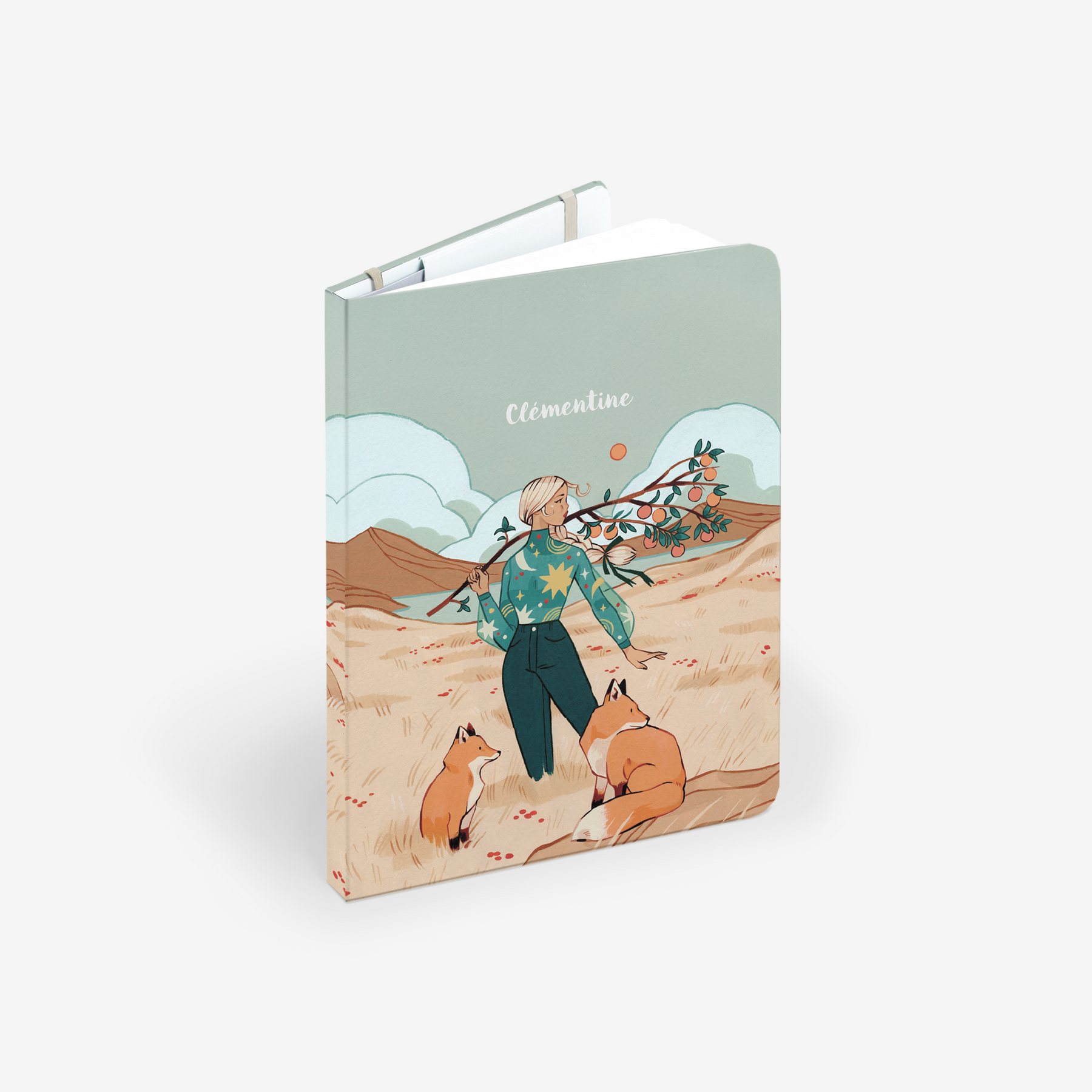 Autumn Foxes Light Threadbound Notebook by @sibylline_m