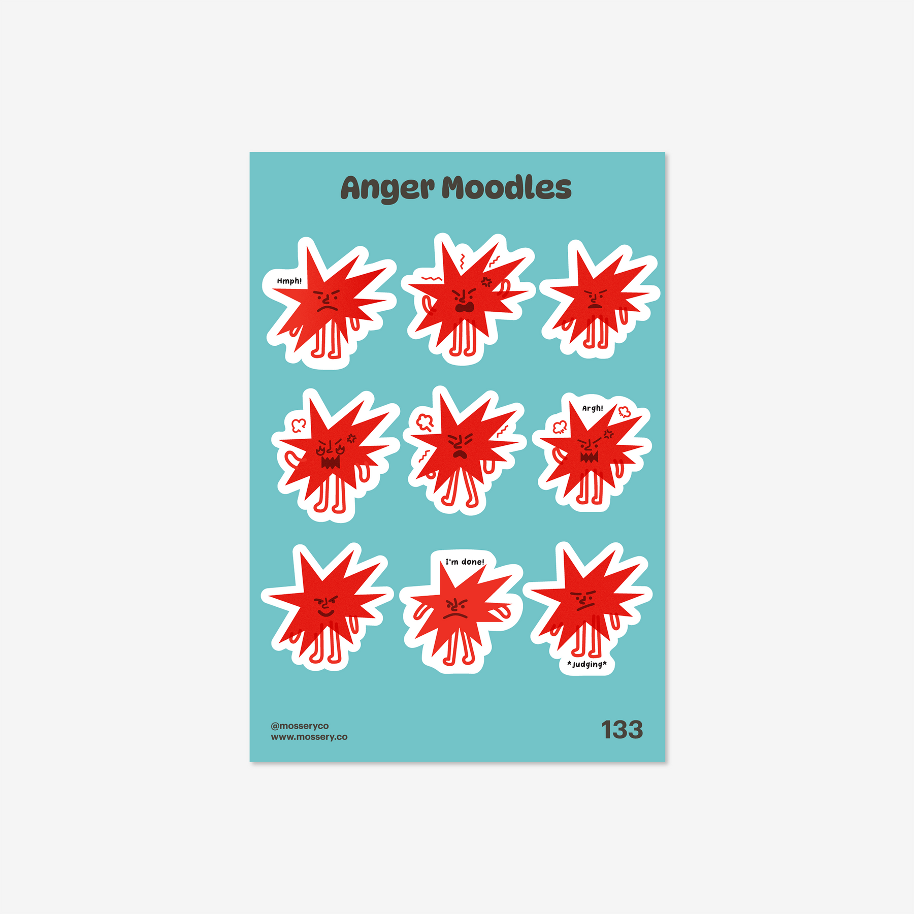 Mossery Stickers: Anger Moodles (STC-133)