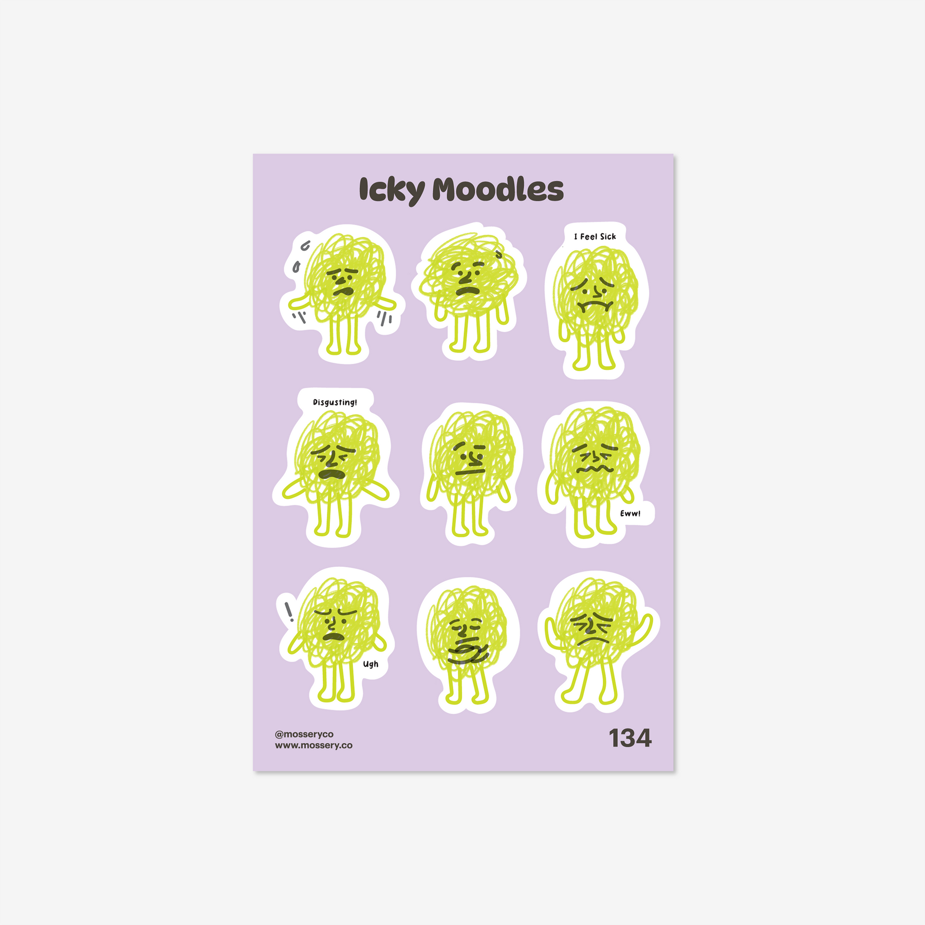 Mossery Stickers: Icky Moodles (STC-134)