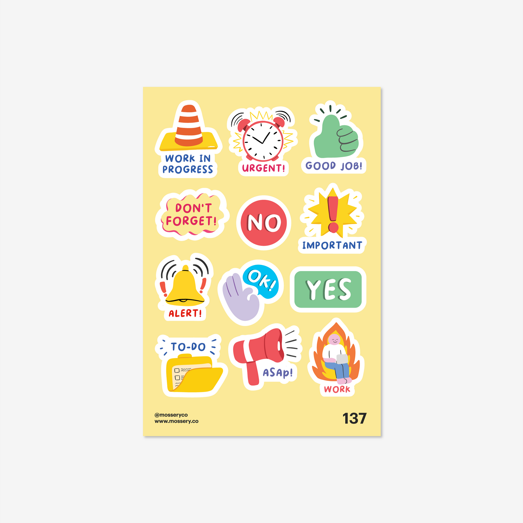 Mossery Stickers: Work Mode (STC-137)
