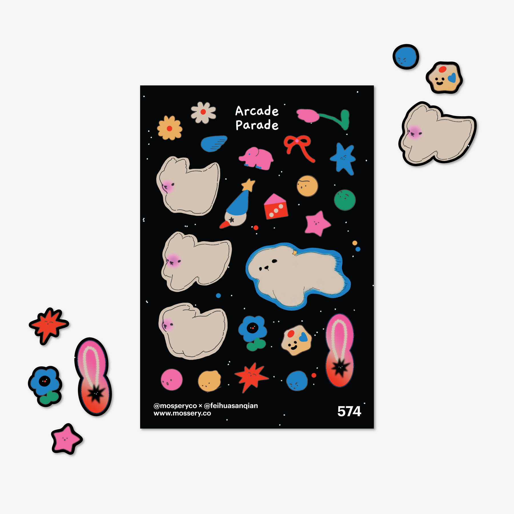 Artist Series Stickers: Arcade Parade by @feihuasanqian
