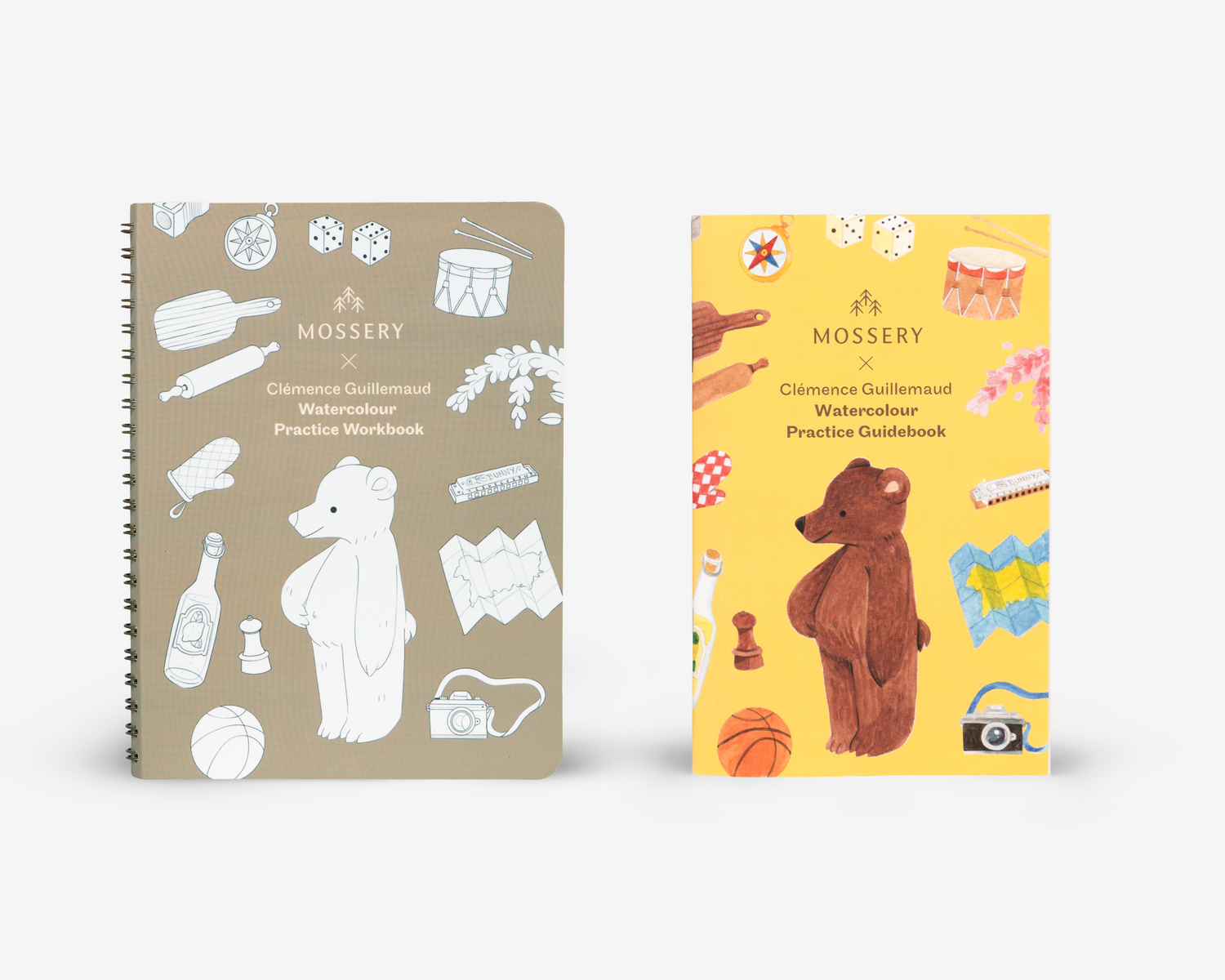 Clémence Guillemaud Watercolour Practice Workbook and Guidebook open to illustrated pages