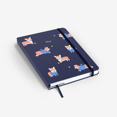 Corgi Navy Wirebound Notebook