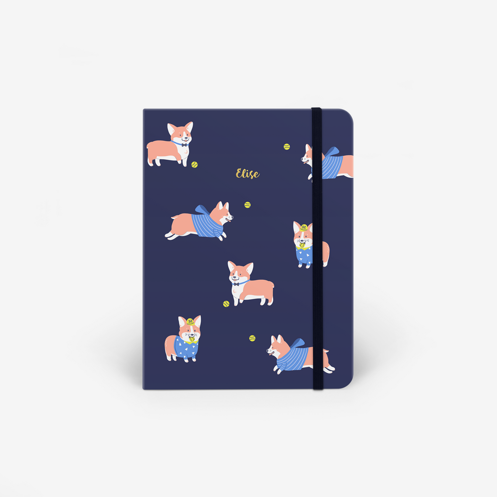 Corgi Navy Threadbound Sketchbook