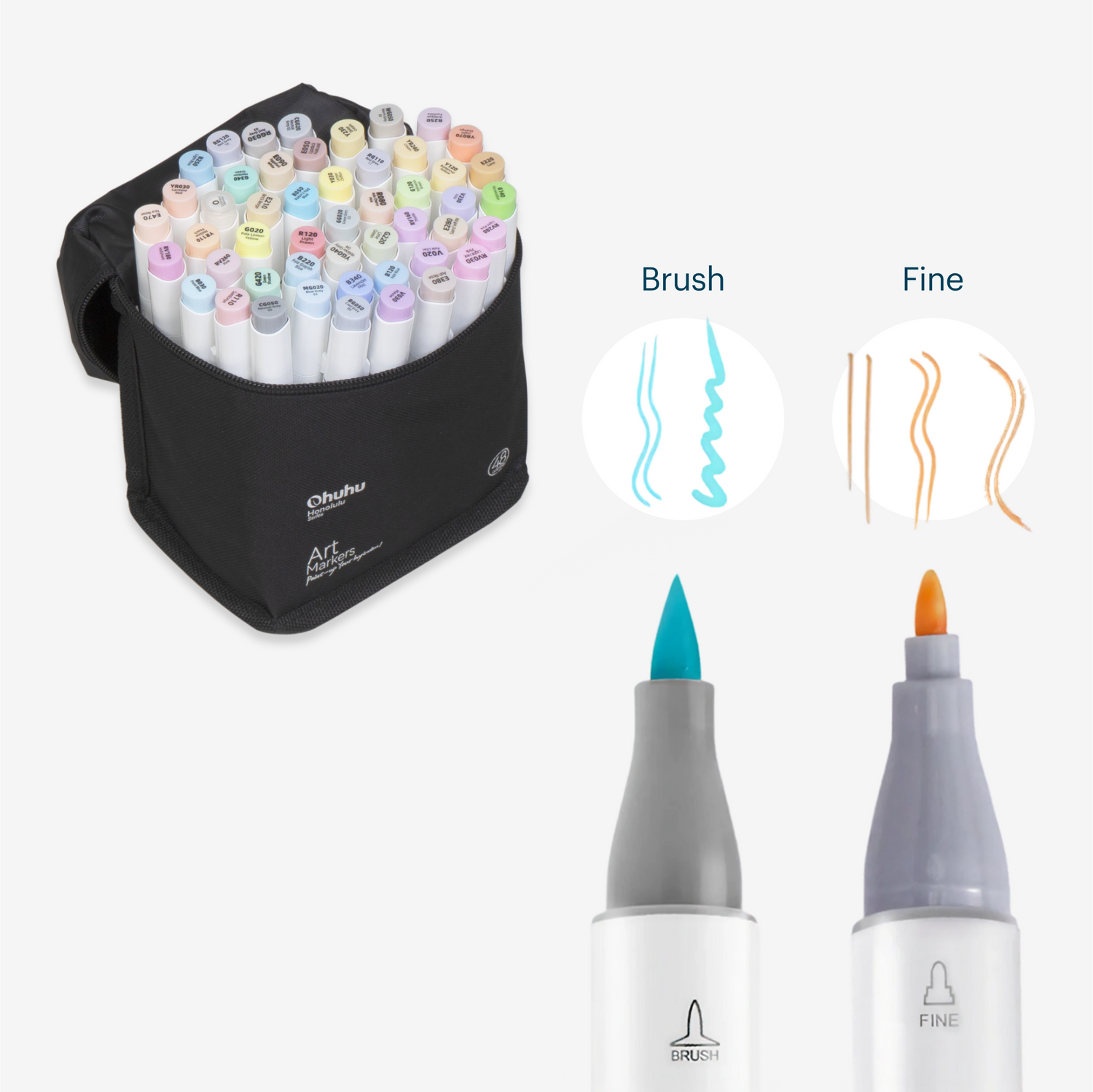 Ohuhu Dual Tips Alcohol Art Marker Set