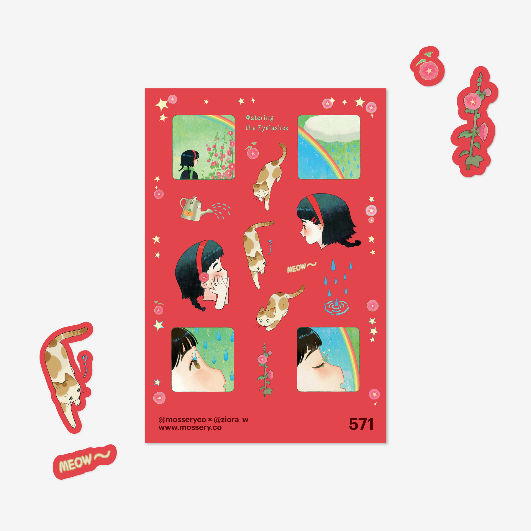 Watering the Eyelashes Sticker by @ziora_w