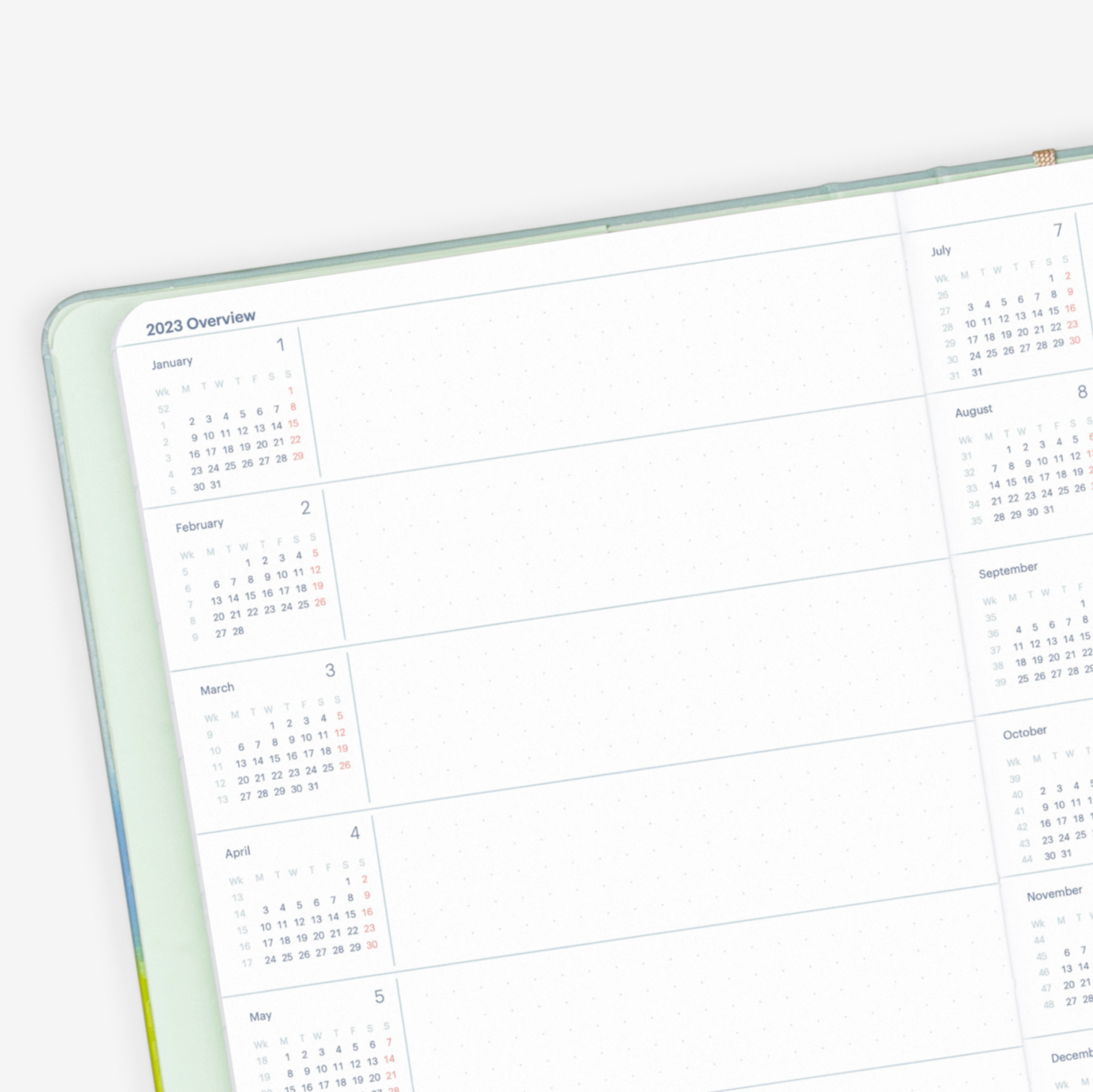 2023 Vertical Half-Year Planner Refill (July-December)
