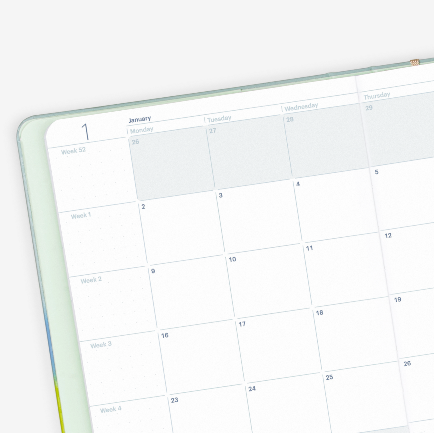 2023 Horizontal Half-Year Planner Refill (July-December)