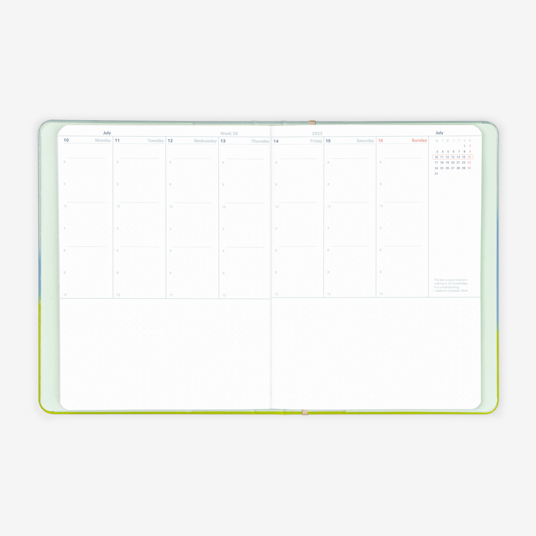 2023 Vertical Half-Year Planner Refill (July-December)