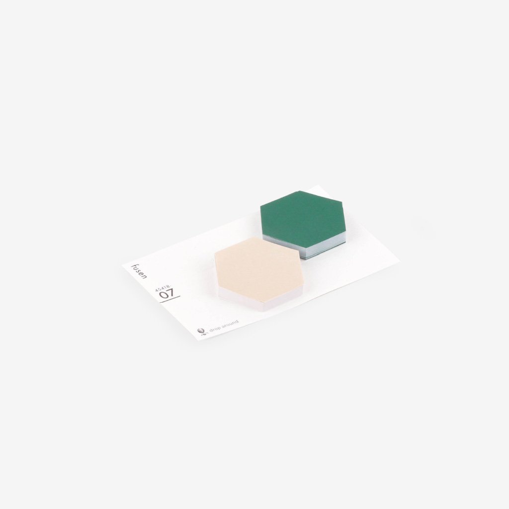 Geometric Sticky Notes - 07 Off White + Moss