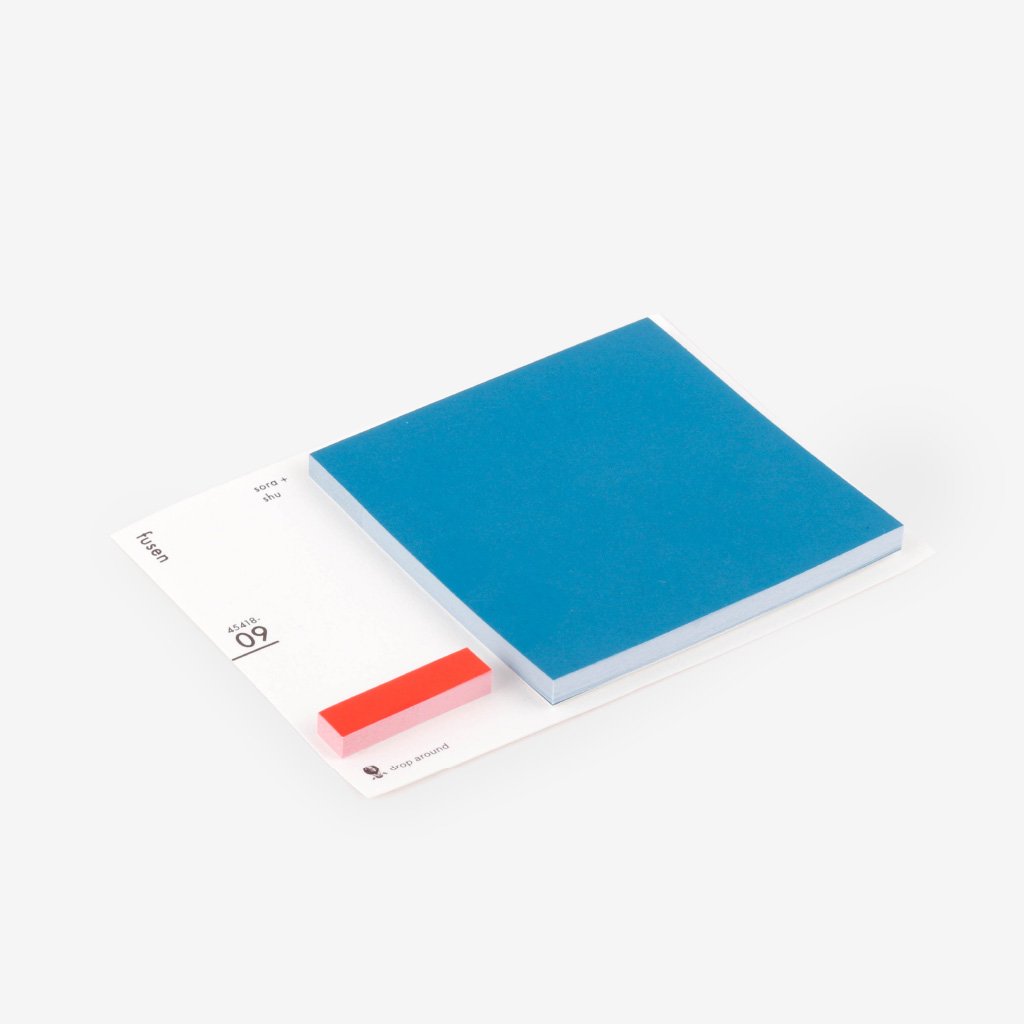 Geometric Sticky Notes - 09 Sky + Vermilion