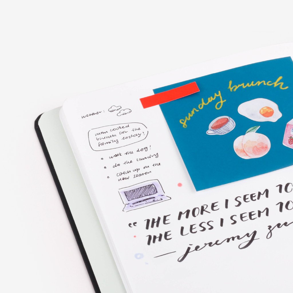 Geometric Sticky Notes - 09 Sky + Vermilion