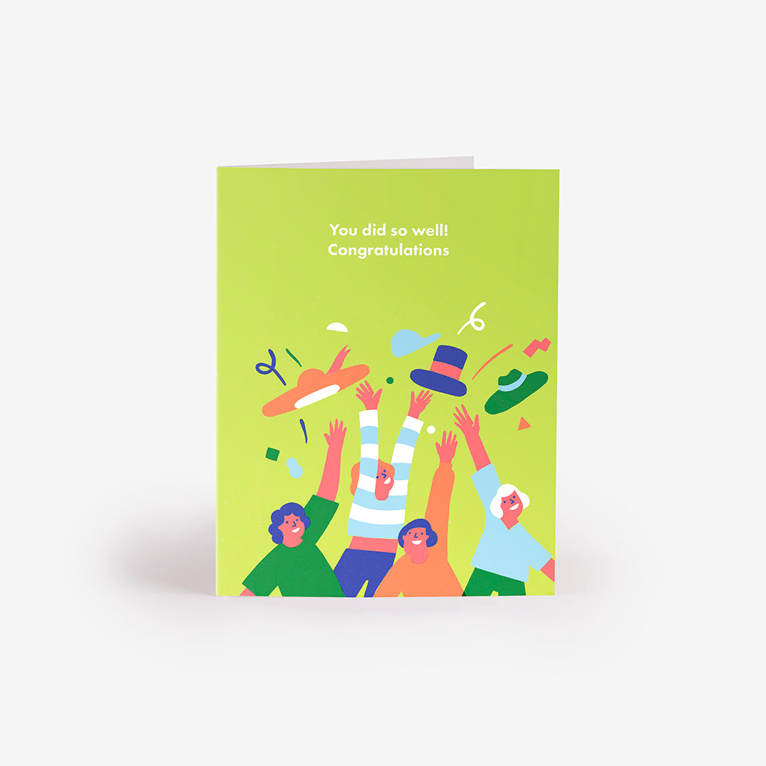 Hat Toss Greeting Card