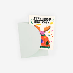 Cozy Moose Greeting Card