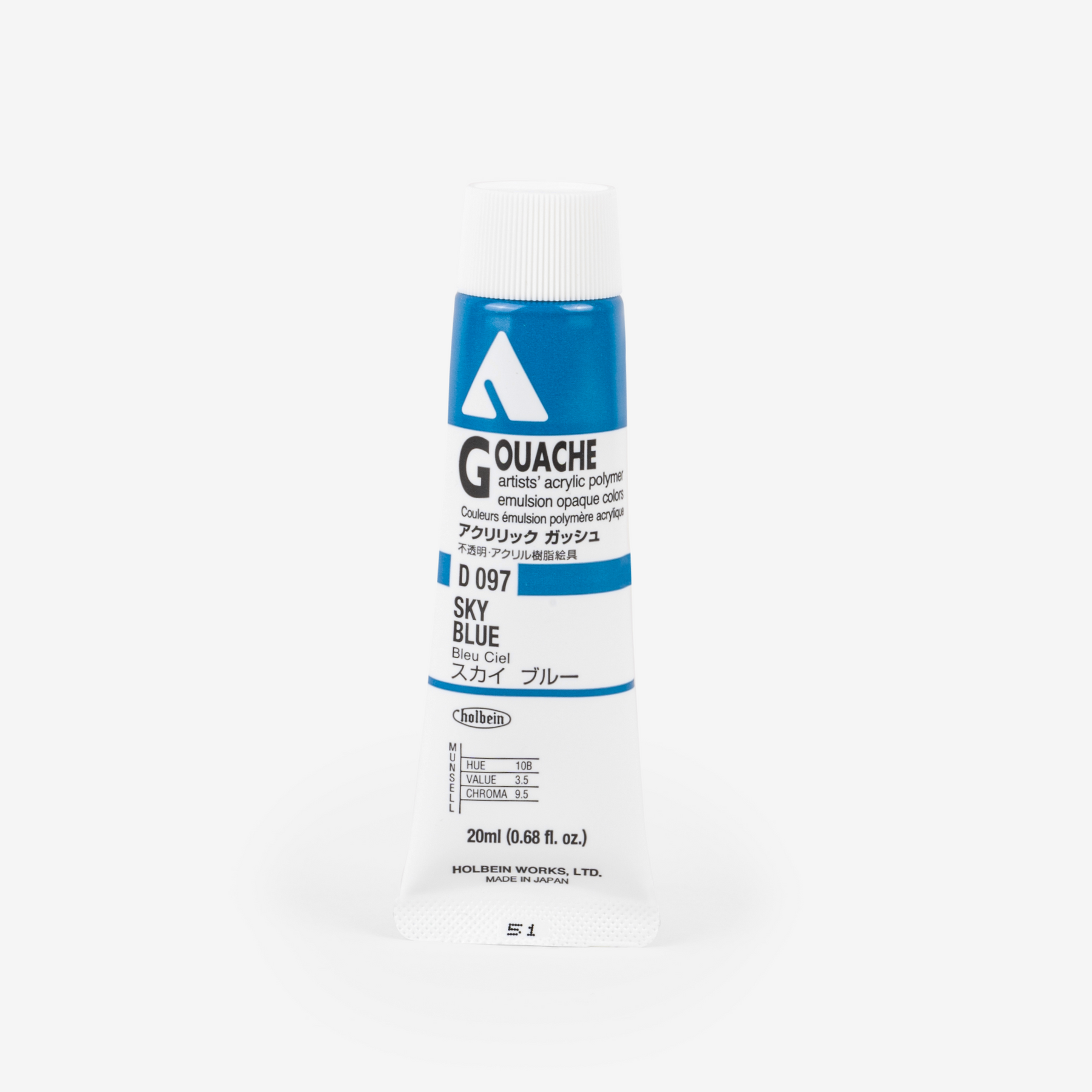 Holbein Acryla Gouache 20ml Tube - Sky Blue