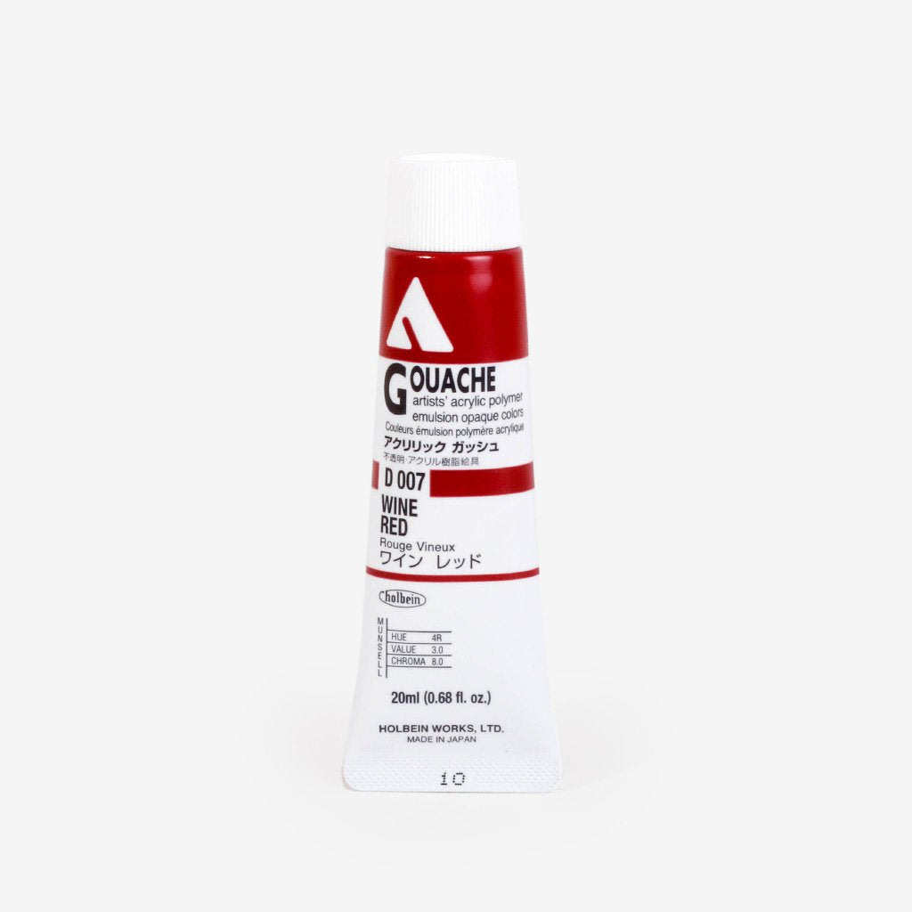 Holbein Acryla Gouache (Rosso Puro) - Il Colore Acrilico Opaco Che Non Teme L'acqua (20ml, Made In Japan)