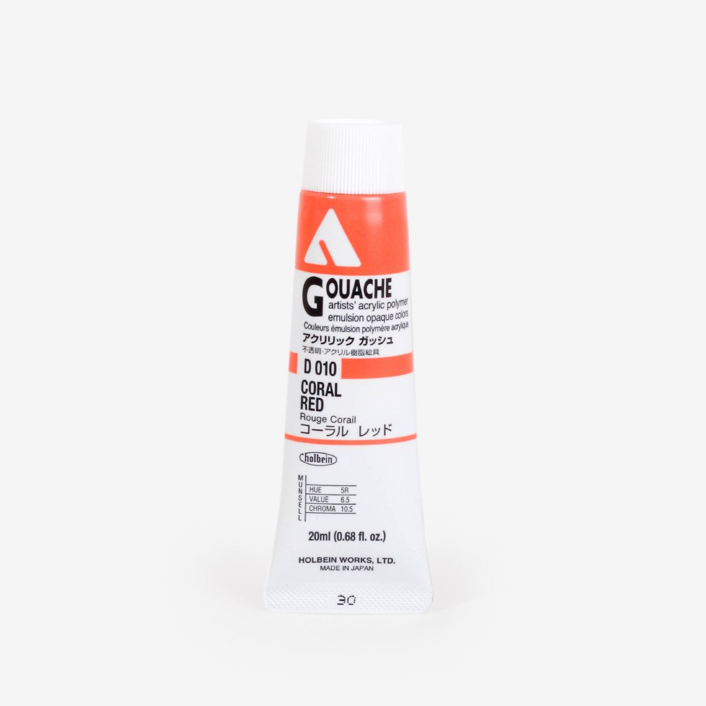 Holbein Acryla Gouache 20ml Tube - Coral Red