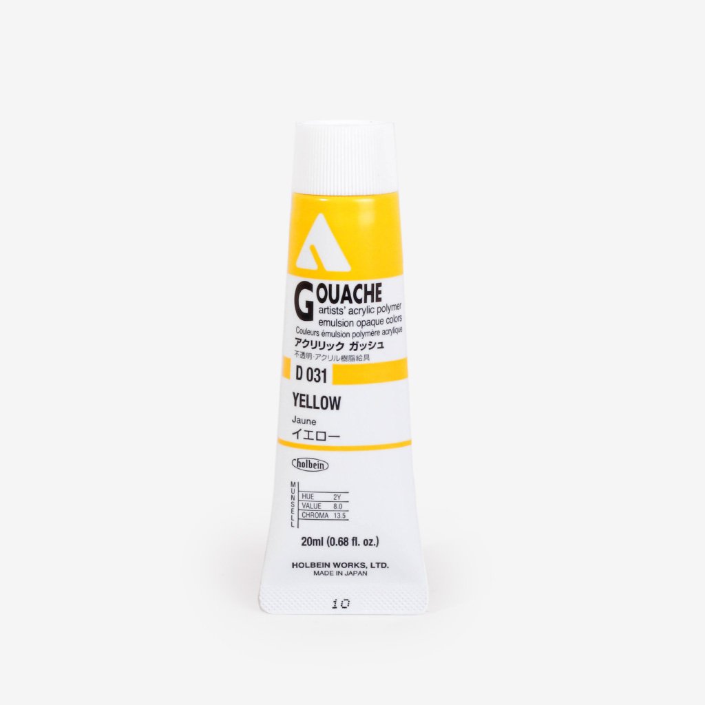 Holbein Acryla Gouache 20ml Tube - Yellow