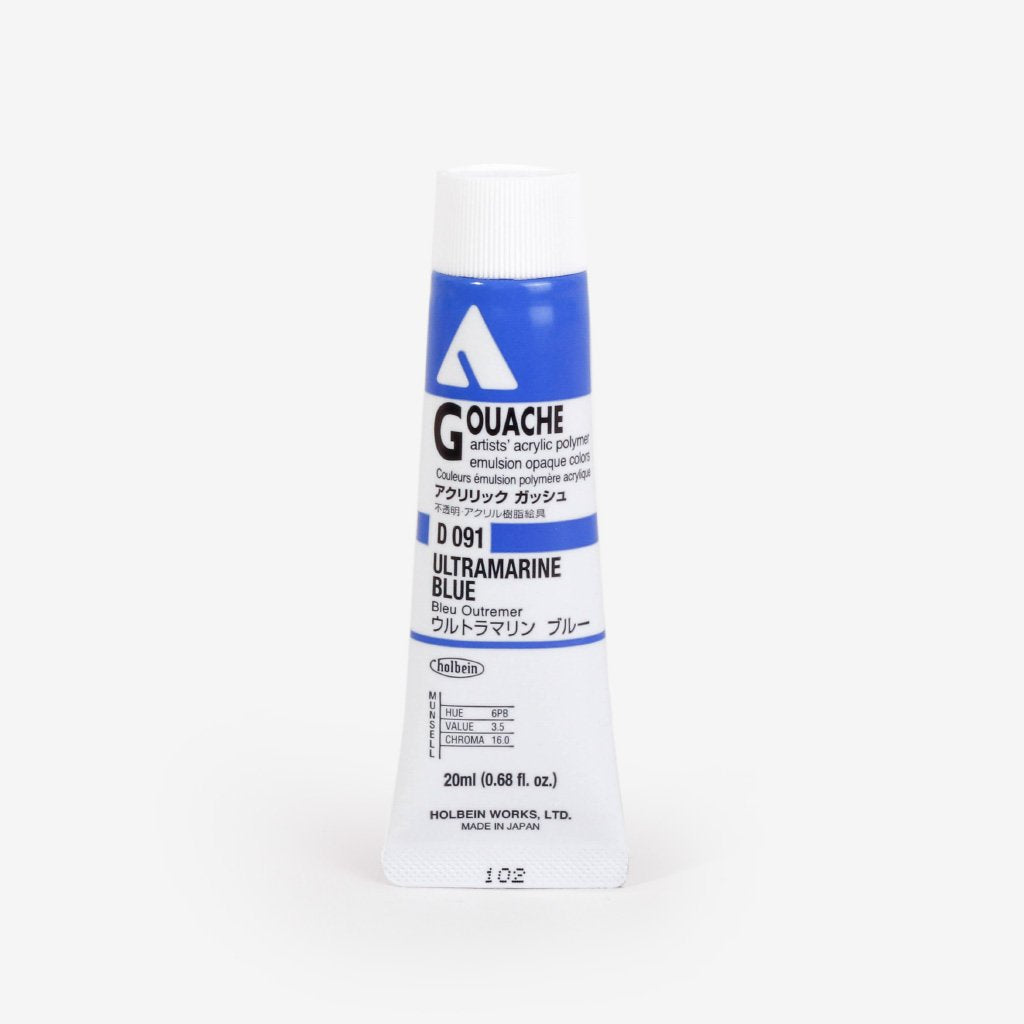 Holbein Acryla Gouache 20ml Tube - Ultramarine Blue