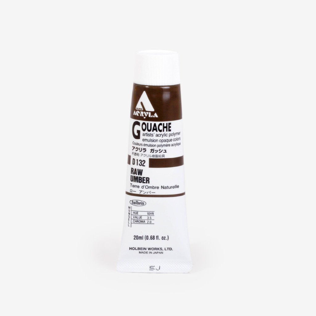 Holbein Acryla Gouache 20ml Tube - Raw Umber