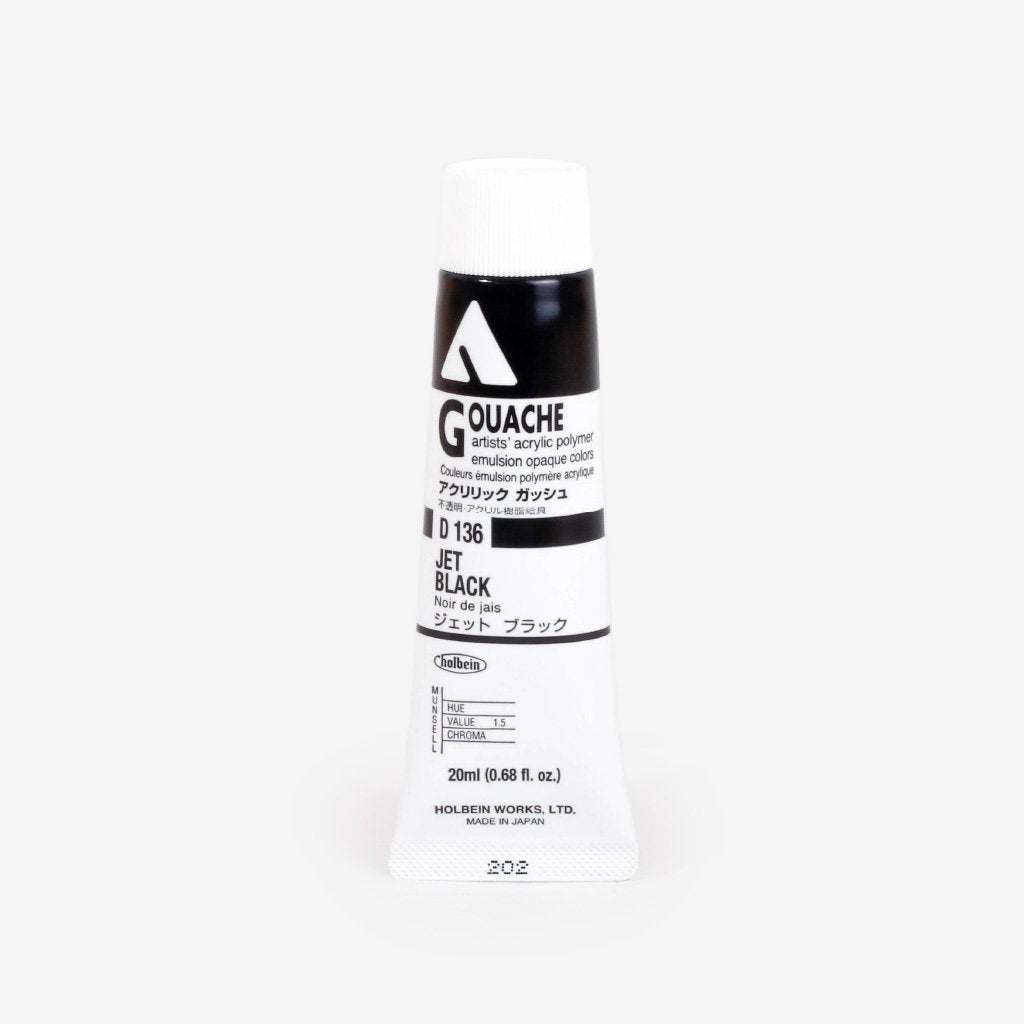 Holbein Acryla Gouache 20ml Tube - Jet Black