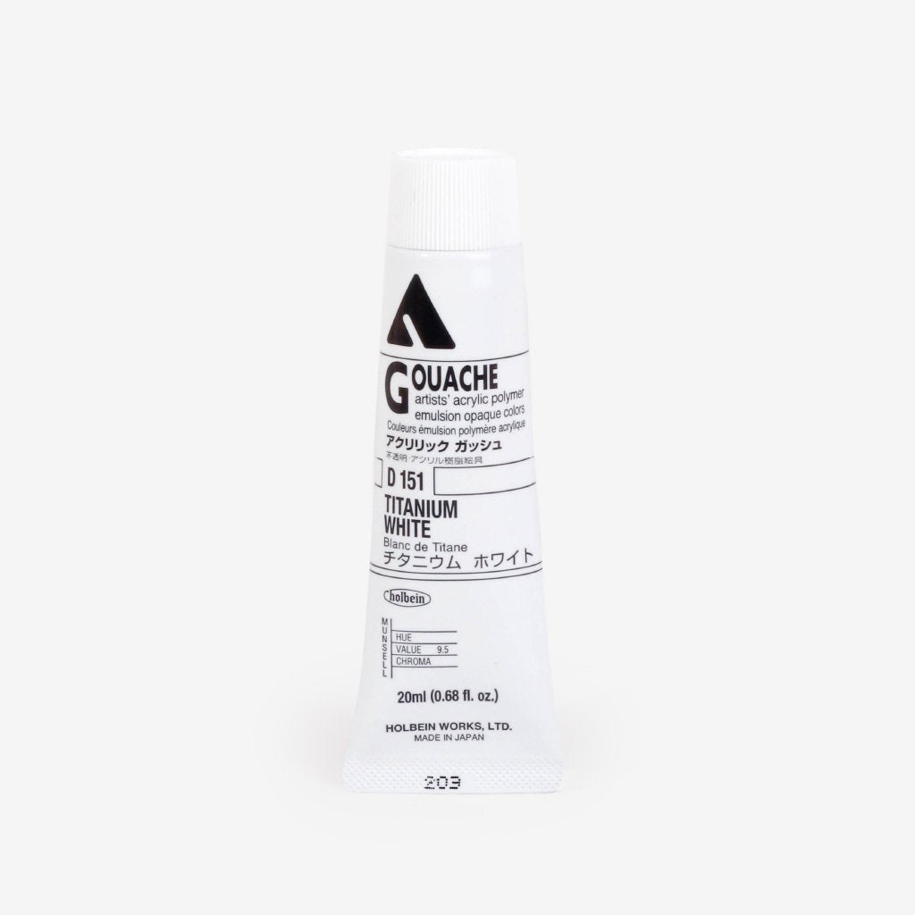 Holbein Acryla Gouache 20ml Tube - Titanium White