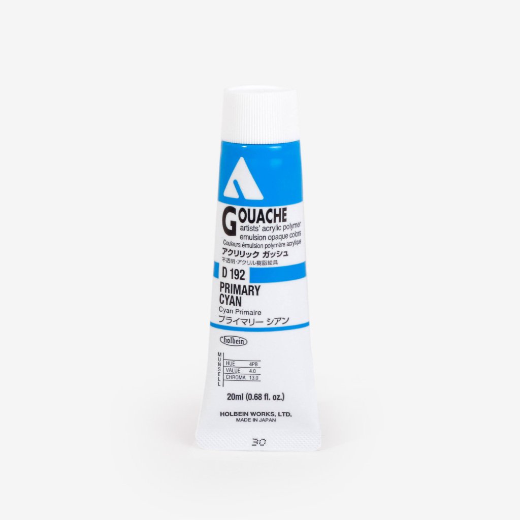 Holbein Acryla Gouache 20ml Tube - Primary Cyan