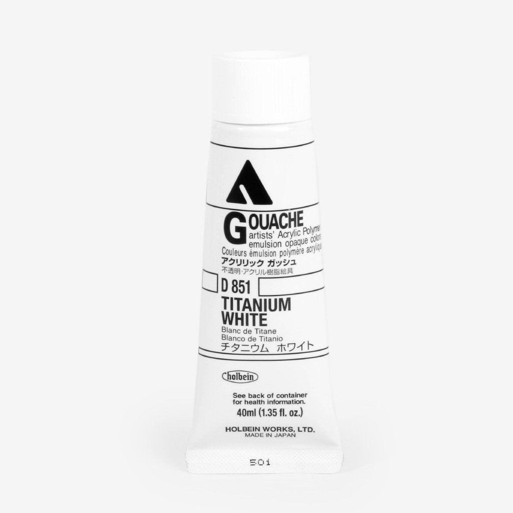 Holbein Acryla Gouache 40ml Tube - Titanium White