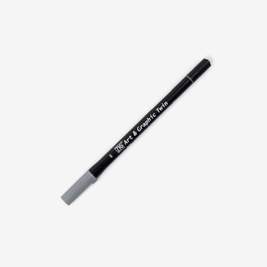 Kuretake Art & Graphic Twin Pen - Slate Grey
