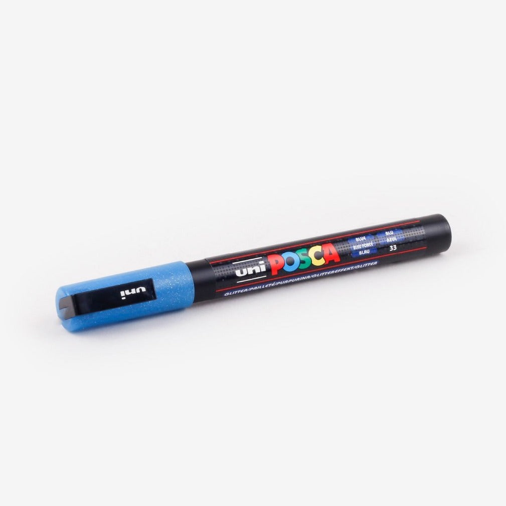 Uni Posca Marker PC 3ML - Glitter Blue