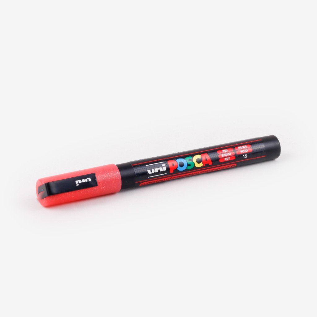Uni Posca Marker PC 3ML - Glitter Red