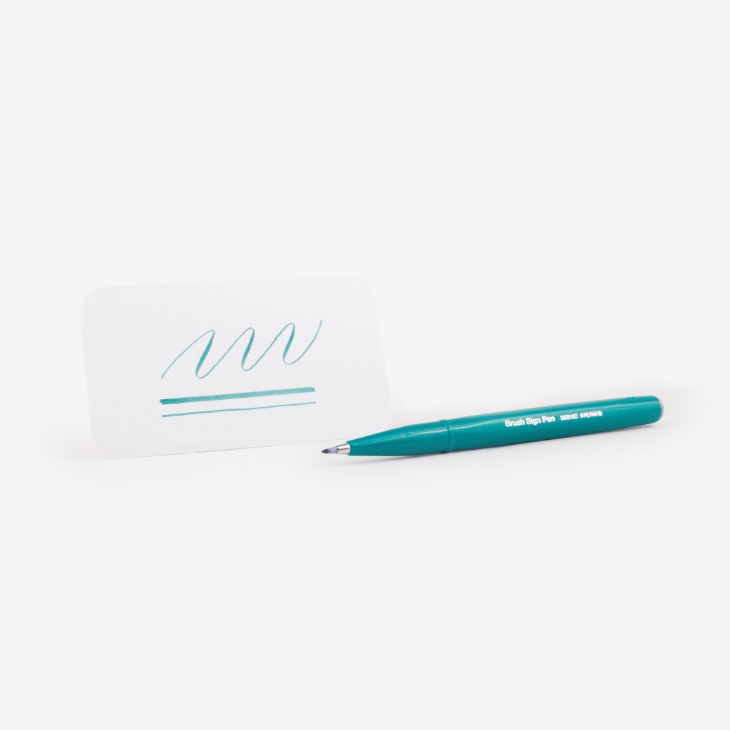 Pentel Fude Touch Brush Sign Pen - Turquoise Green