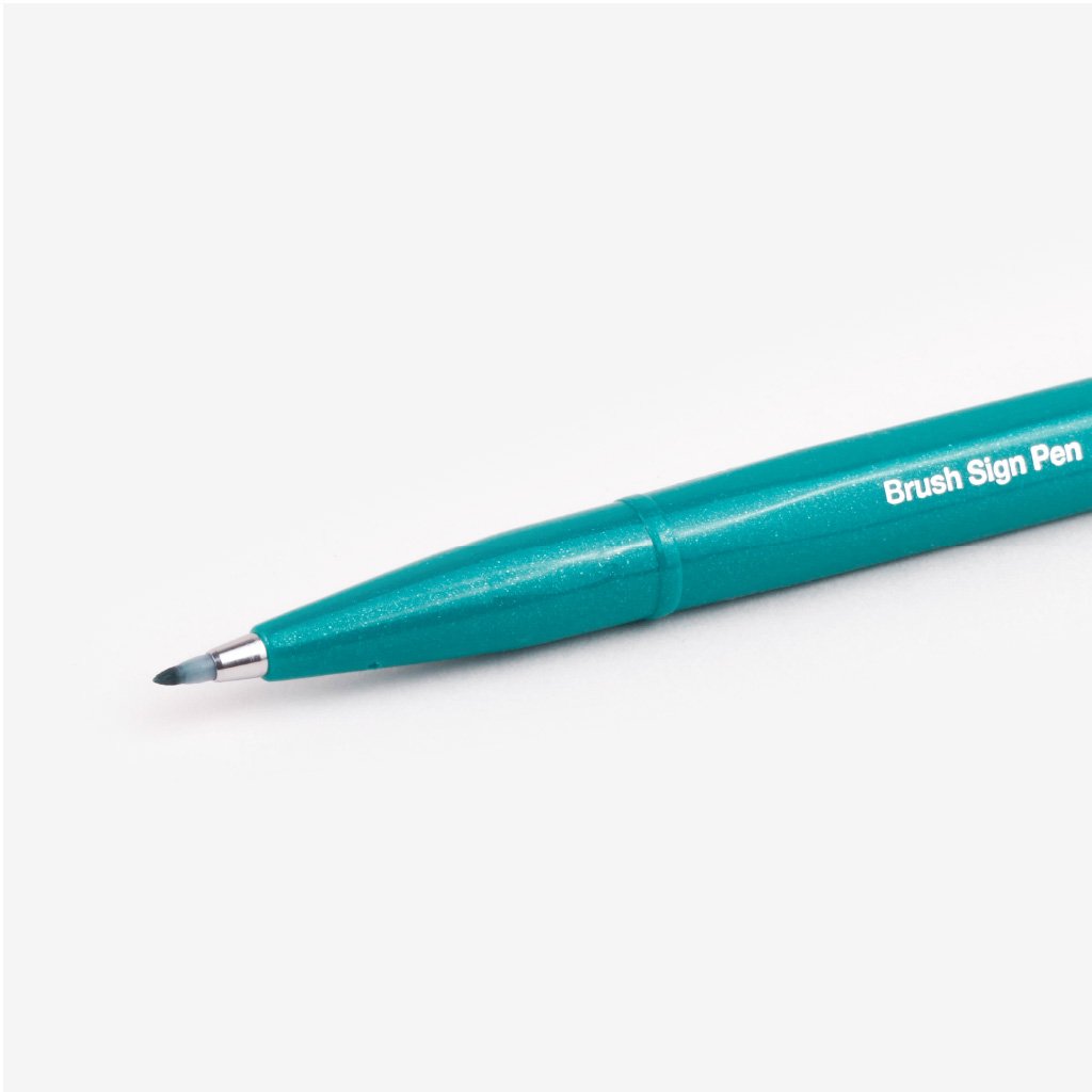 Pentel Fude Touch Brush Sign Pen - Turquoise Green