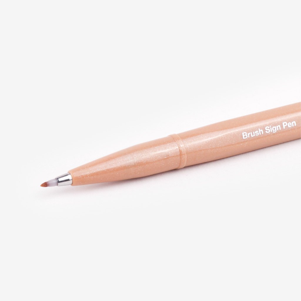 Pentel Fude Touch Brush Sign Pen - Pale Brown