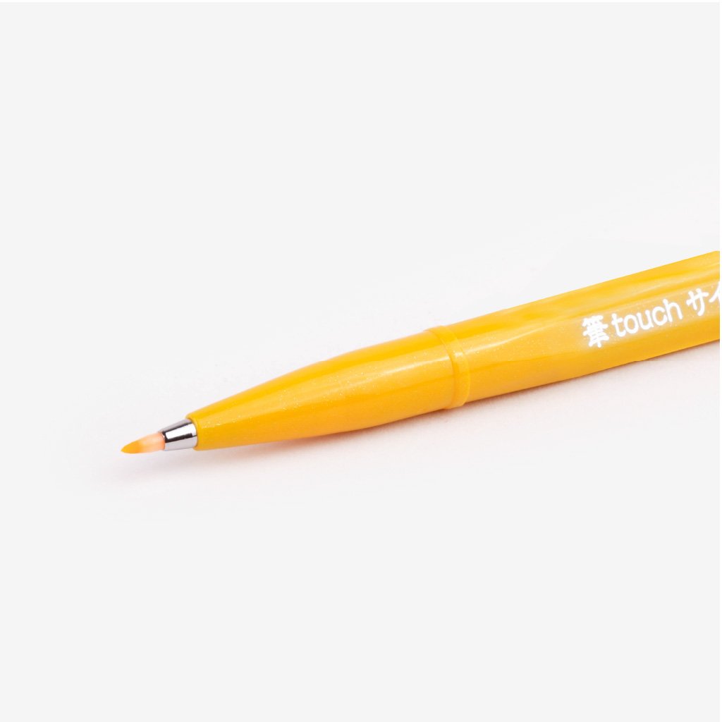 Pentel Fude Touch Brush Sign Pen - Yellow