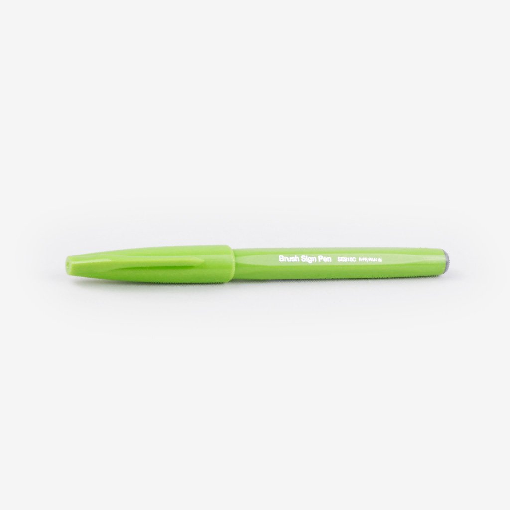 Pentel Fude Touch Brush Sign Pen - Light Green