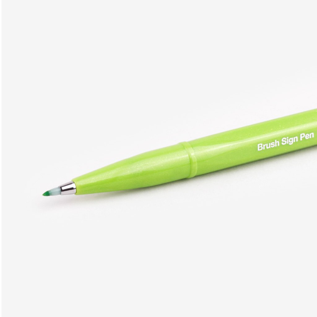 Pentel Fude Touch Brush Sign Pen - Light Green