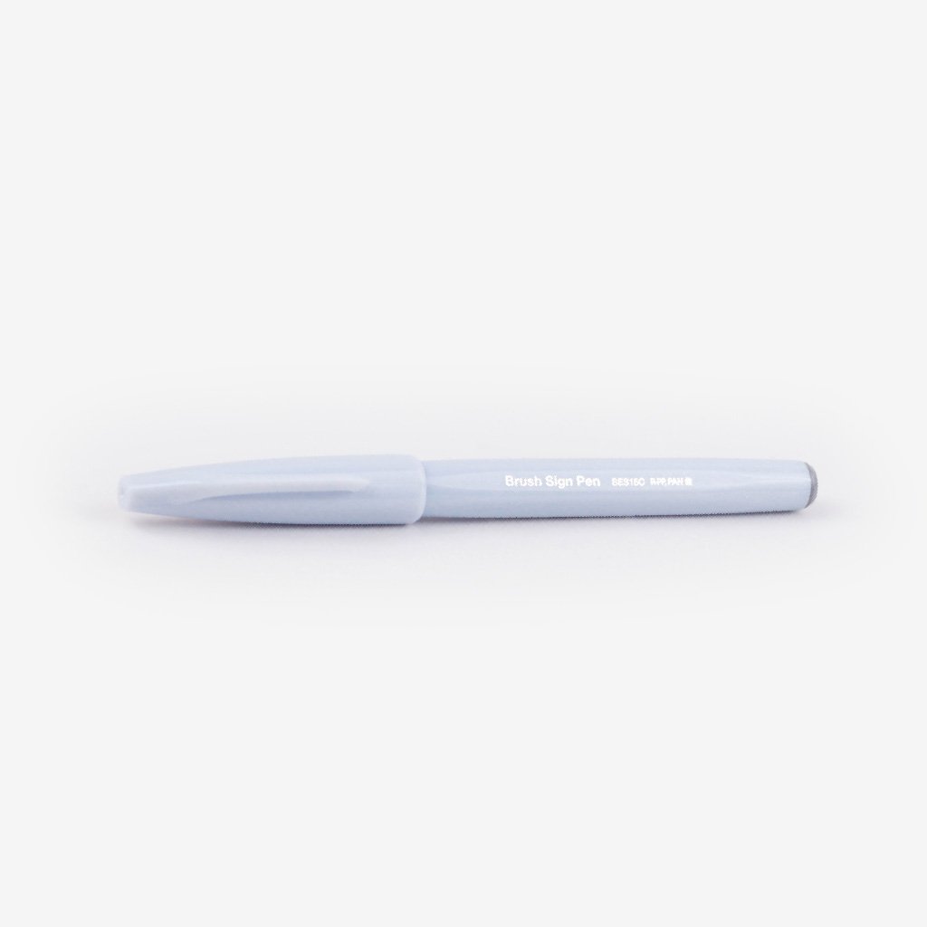 Pentel Fude Touch Brush Sign Pen - Light Grey
