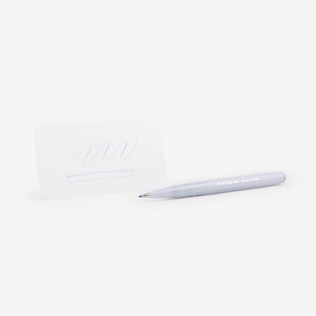 Pentel Fude Touch Brush Sign Pen - Light Grey