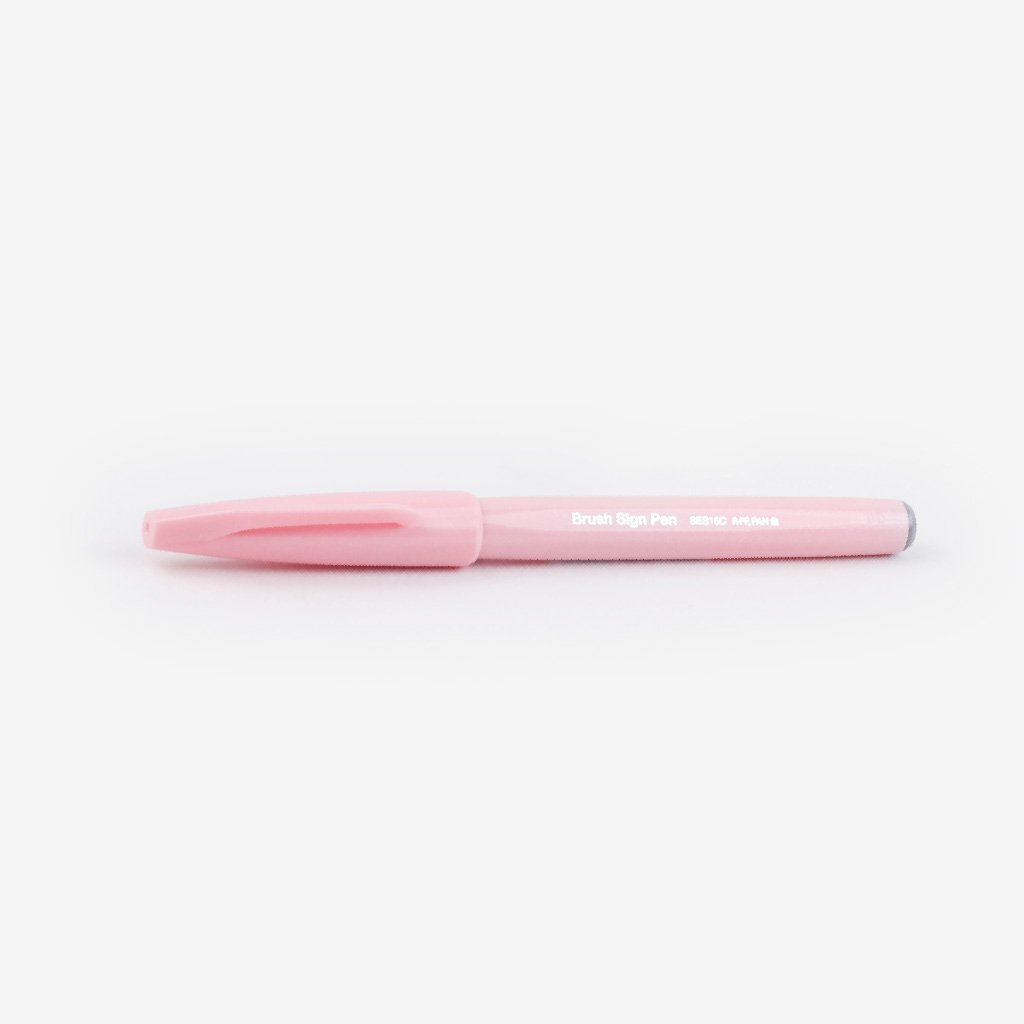 Pentel Fude Touch Brush Sign Pen - Pale Pink