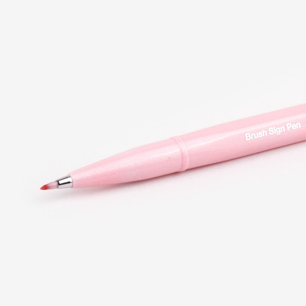 Pentel Fude Touch Brush Sign Pen - Pale Pink